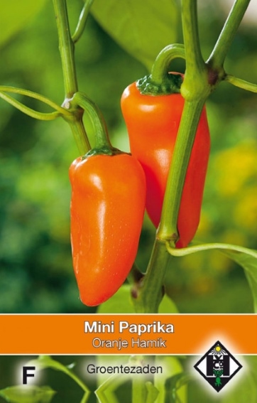 Mini Paprika Oranje Hamik (Capsicum) 40 zaden